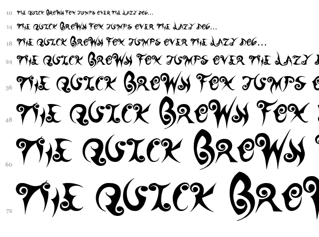 Wander Ball font waterfall